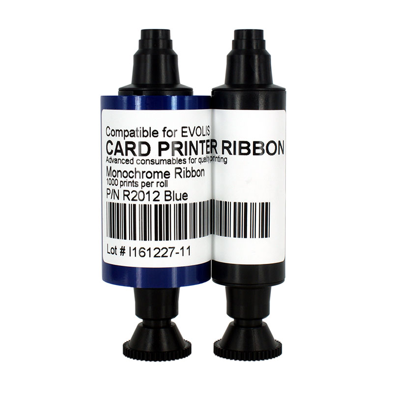 R2012 Blue Monochrome Ribbon 1000 prints For Evolis Printer - Click Image to Close
