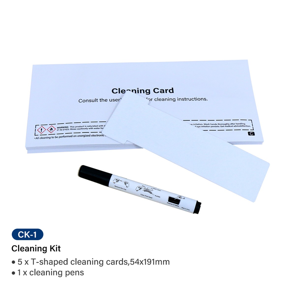 New Magicard CK-1 5 sheet Card printer clean 54x191mm 1clean pen - Click Image to Close
